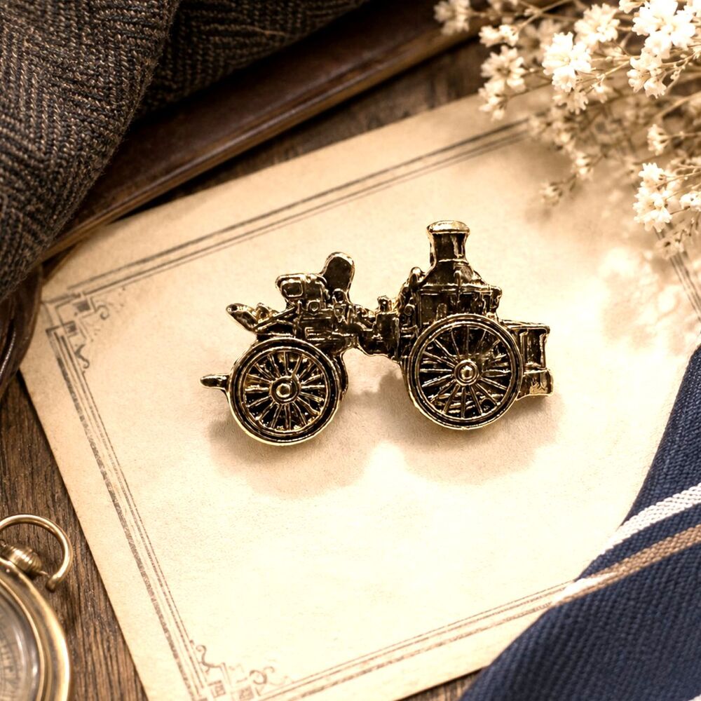 Vintage Waterous Steam Tractor Tie Tack Gold Tone Lapel Pin